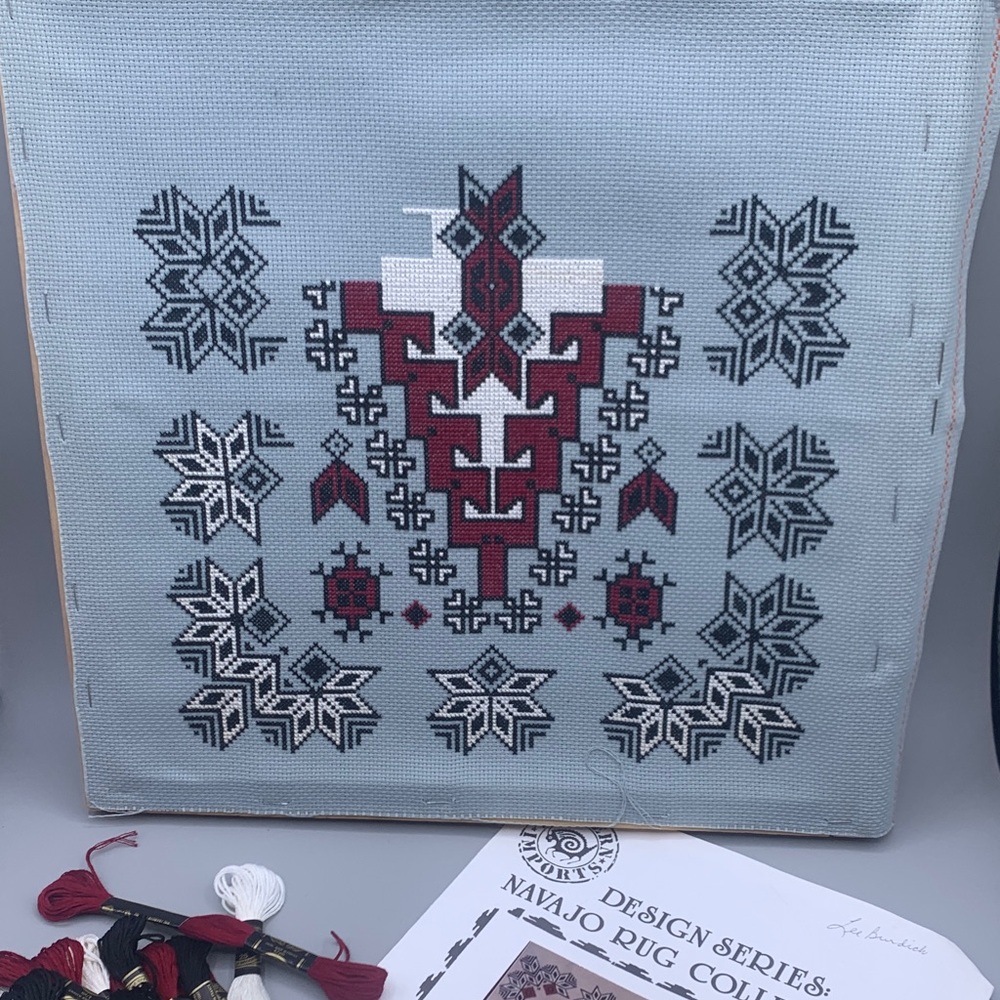 Navajo Rug Collection Partially Completed Klagetoh/Ganado Red Cross Stitch Kit